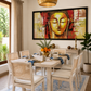Serene Buddha Abstract Art shown in a room setting