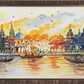 Serene Ganges River Landscape, framed