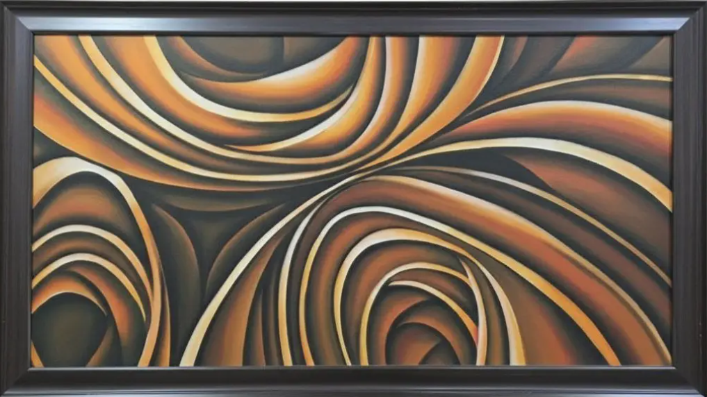 Swirling Warmth Abstract Canvas, framed