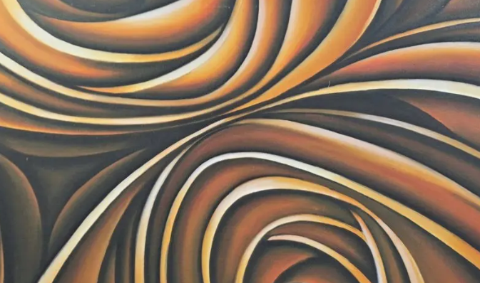 Swirling Warmth Abstract Canvas, brushwork detail