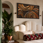 Swirling Warmth Abstract Canvas shown in a room setting
