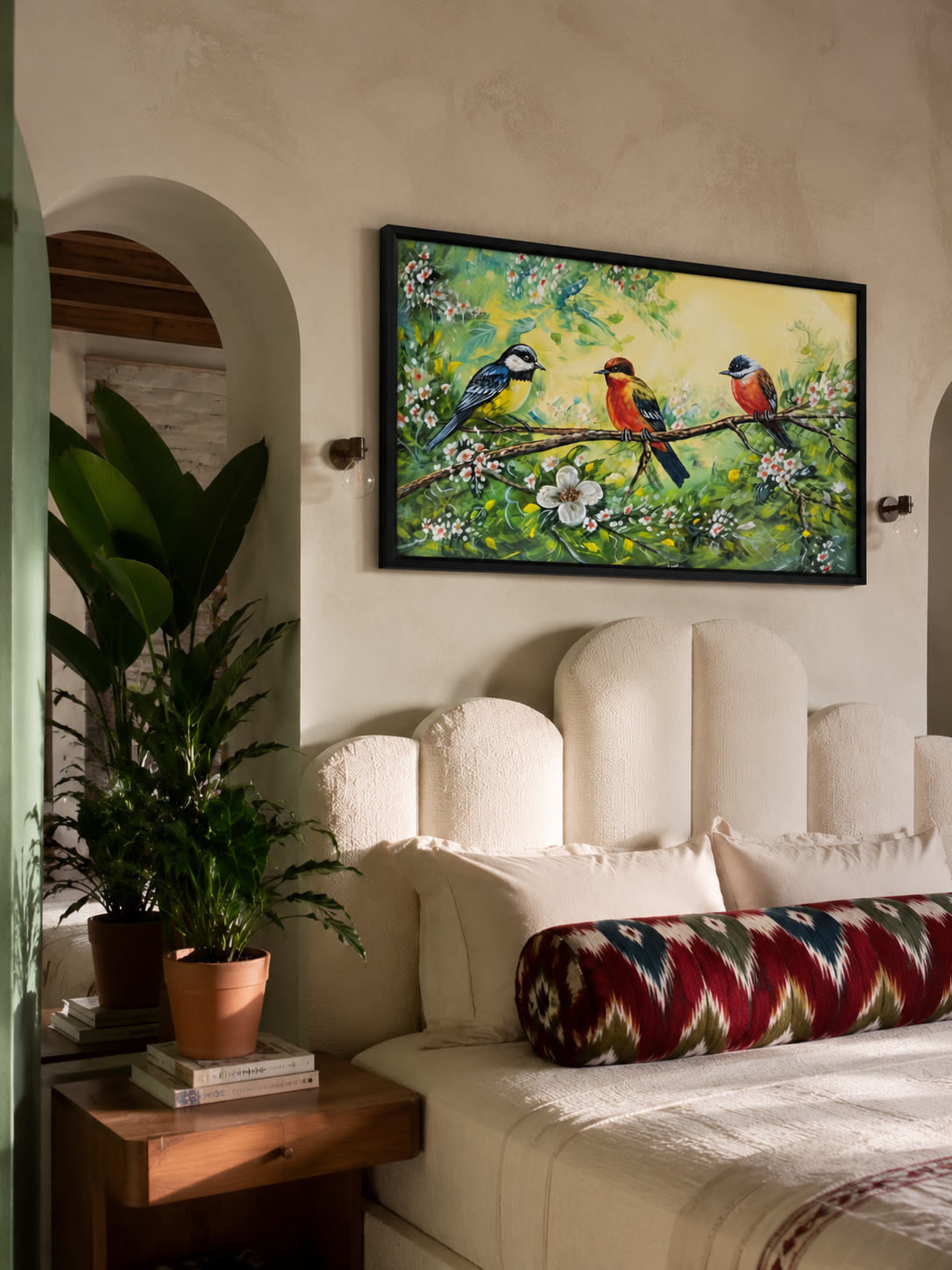 Three Birds Cherry Blossom shown in a room setting