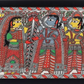 Traditional Indian Mithila Artwork, framed