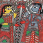 Traditional Indian Mithila Artwork, brushwork detail