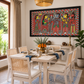 Traditional Indian Mithila Artwork shown in a room setting