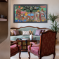 Traditional Indian Village Scene shown in a room setting