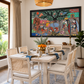 Traditional Indian Village Scene shown in a room setting