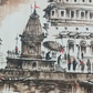 Varanasi Cityscape Watercolor, brushwork detail