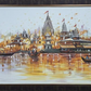 Varanasi River Scene Painting, framed
