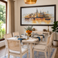 Varanasi River Scene Painting shown in a room setting