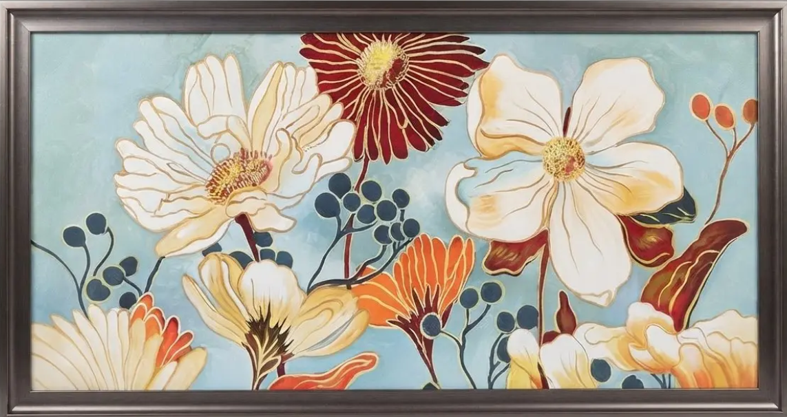 Vintage Floral Botanical Garden, framed