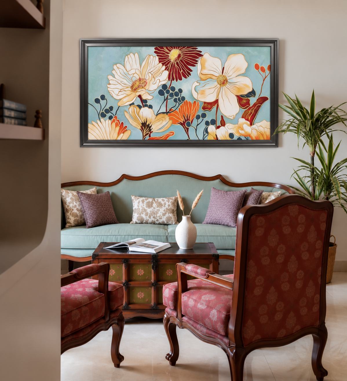 Vintage Floral Botanical Garden shown in a room setting