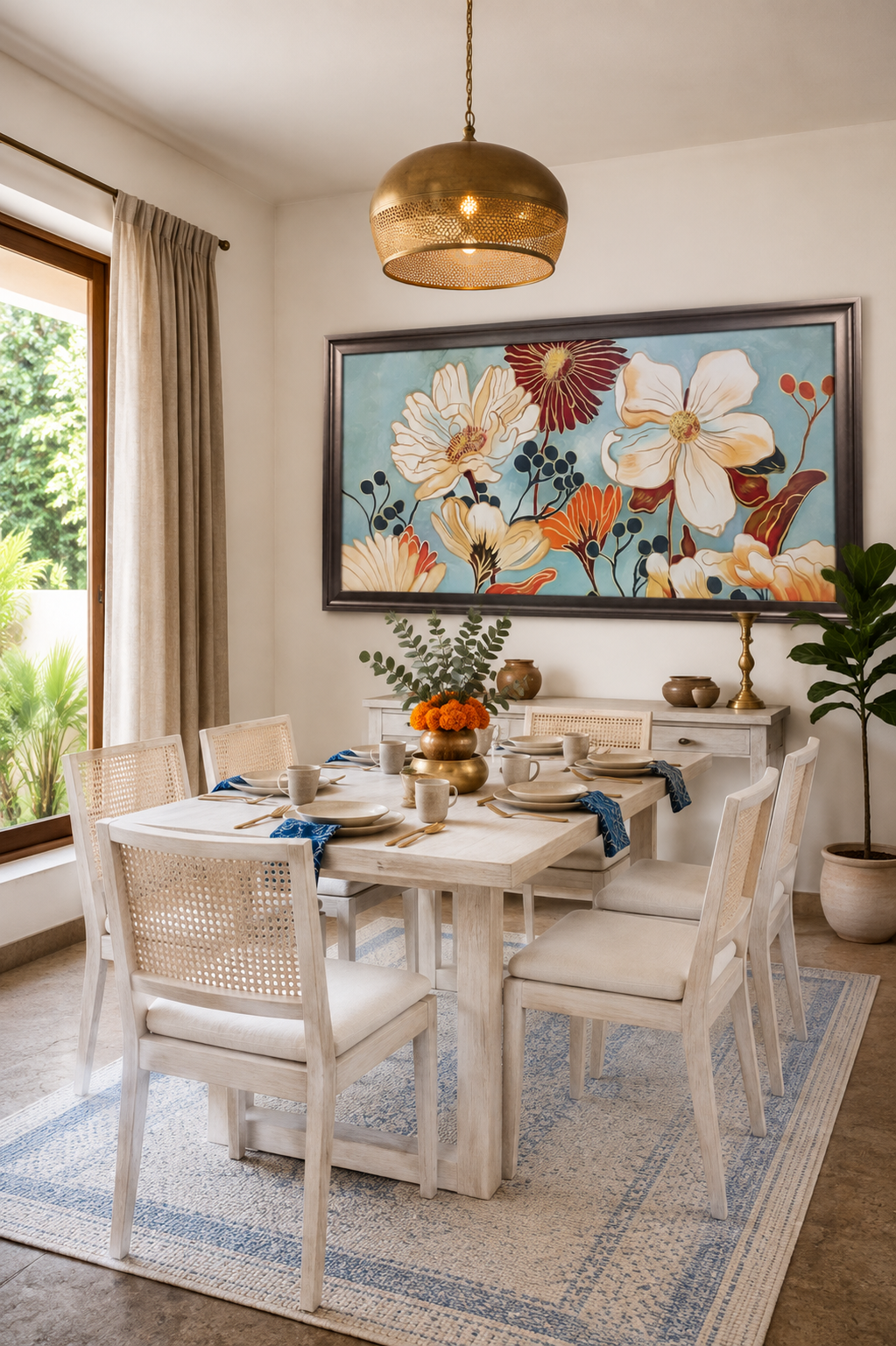 Vintage Floral Botanical Garden shown in a room setting