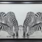 Zebra Waterhole Painting, framed