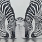 Zebra Waterhole Painting, brushwork detail
